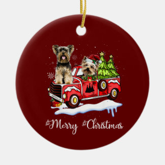Yorkshire Terrier Christmas Ceramic Ornament