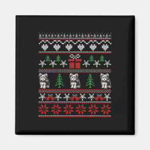Yorkshire Terrier Christmas Family Ugly Christmas Magnet