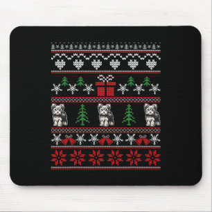 Yorkshire Terrier Christmas Family Ugly Christmas  Mouse Pad