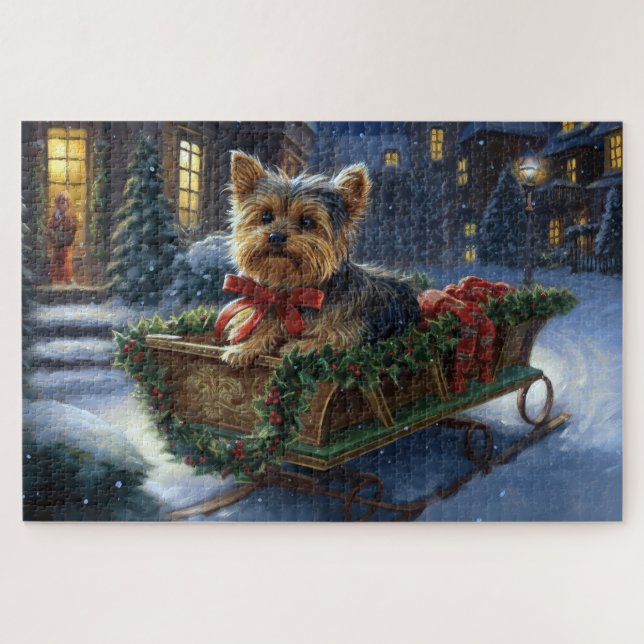 Yorkshire Terrier Christmas Festive Season Jigsaw Puzzle (Horizontal)