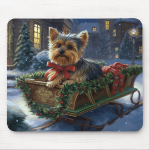 Yorkshire Terrier Christmas Festive Season Mouse Pad