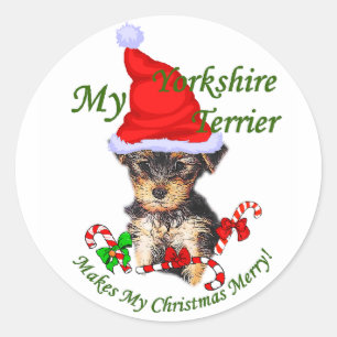 Yorkshire Terrier Christmas Gifts Classic Round Sticker
