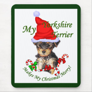 Yorkshire Terrier Christmas Gifts Mouse Pad