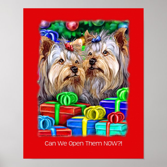 Yorkshire Terrier Christmas Gifts Poster (Front)