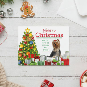 Yorkshire Terrier Christmas Greeting Holiday Postcard