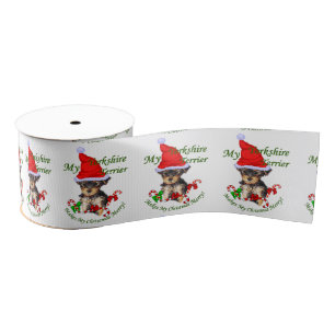 Yorkshire Terrier Christmas Grosgrain Ribbon