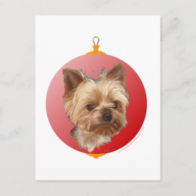 Yorkshire Terrier Christmas Holiday Postcard (Front)