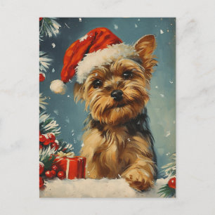 Yorkshire Terrier Christmas Postcard