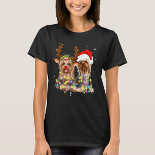 Yorkshire Terrier Christmas Reindeer Dog T-Shirt