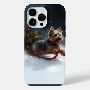 Yorkshire Terrier Christmas snow winter  iPhone 14 Pro Max Case
