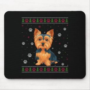 Yorkshire Terrier Christmas Sweater Xmas Pet Dog L Mouse Pad