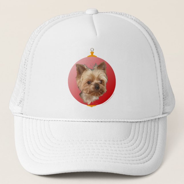 Yorkshire Terrier Christmas Trucker Hat (Front)