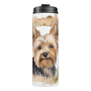 Yorkshire Terrier Christmas Wreath Festive Pup Thermal Tumbler