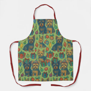 Yorkshire Terrier Christmas Xmas Yorkie            Apron