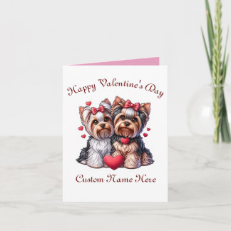 Yorkshire Terrier couple Valentines Day Card