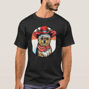 Yorkshire Terrier Cowboy Funny Dog Wild West T-Shirt