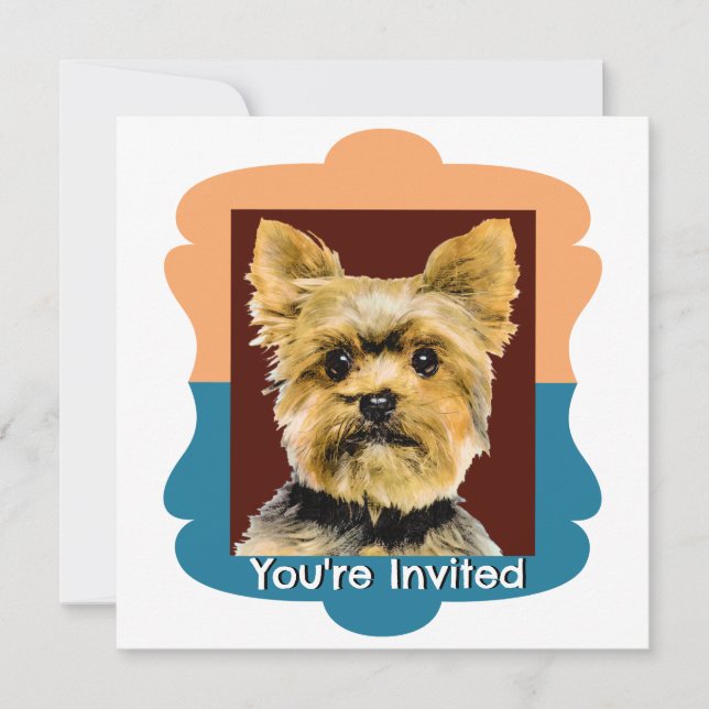Yorkshire Terrier customised pattern Invitation (Front)