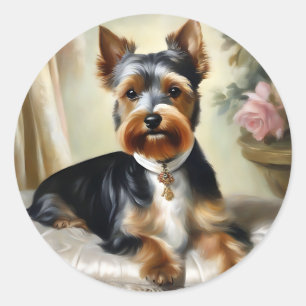 Yorkshire Terrier Cute Dog Classic Round Sticker