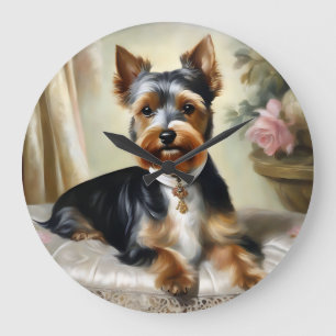 Yorkshire Terrier Cute Dog Large Clock