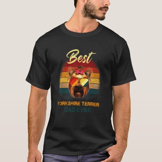 Yorkshire Terrier Dad Ever Father Day Retro T-Shirt (Front)