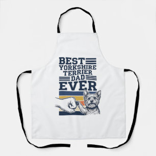 Yorkshire Terrier Dad Fist Bump Vintage Vector Des Apron