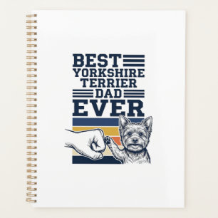 Yorkshire Terrier Dad Fist Bump Vintage Vector Des Planner