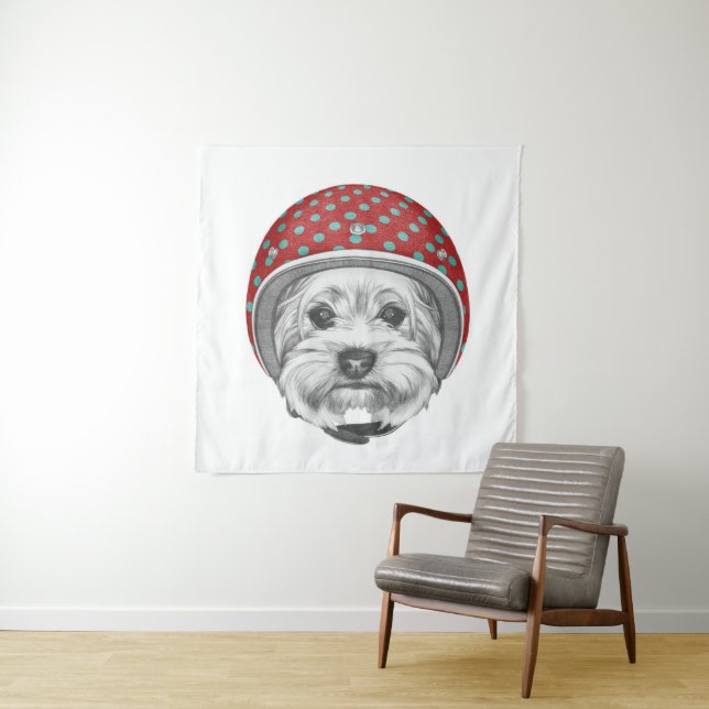 Yorkshire Terrier Daredevil Tapestry (In Situ)