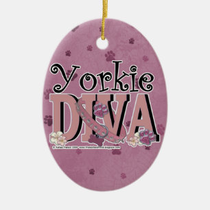 Yorkshire Terrier DIVA Ceramic Tree Decoration
