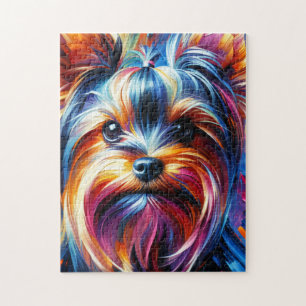Yorkshire Terrier Dog Acrylic Print Colourful Jigsaw Puzzle
