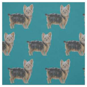 Yorkshire Terrier Dog Art Watercolor Fabric