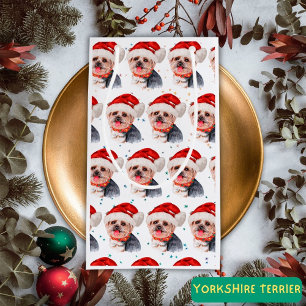 Yorkshire Terrier Dog Breed Christmas Stars Small Gift Bag
