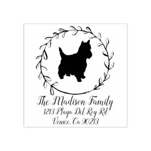 Yorkshire Terrier Dog Breed Return Address Rubber Stamp