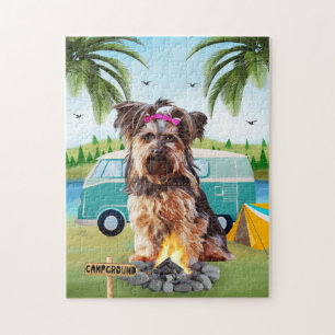 Yorkshire Terrier Dog Camping Jigsaw Puzzle
