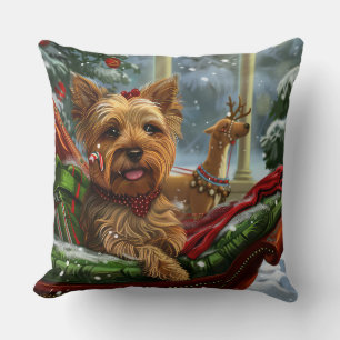 Yorkshire Terrier Dog Christmas Festive Cushion