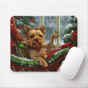 Yorkshire Terrier Dog Christmas Festive Mouse Pad