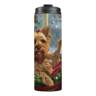 Yorkshire Terrier Dog Christmas Festive Thermal Tumbler