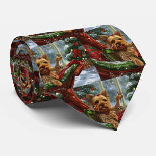Yorkshire Terrier Dog Christmas Festive Tie
