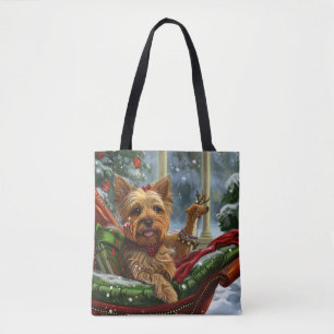 Yorkshire Terrier Dog Christmas Festive Tote Bag