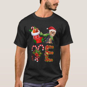 Yorkshire Terrier Dog Christmas Light Dog Animal L T-Shirt