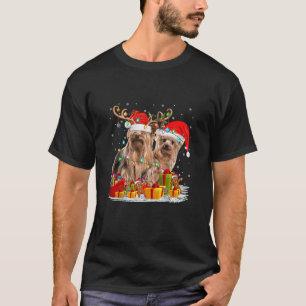 Yorkshire Terrier Dog Christmas Lights Holiday Xma T-Shirt