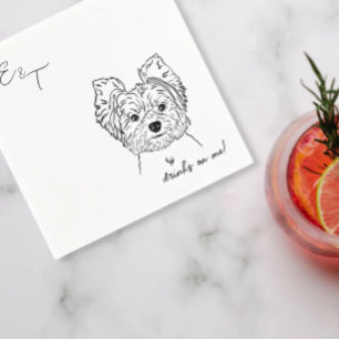 Yorkshire Terrier Dog Cocktail wedding napkins 