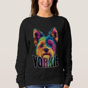 Yorkshire Terrier Dog Face Colourful Yorkie Men Wo Sweatshirt