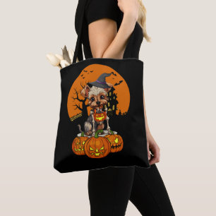 Yorkshire Terrier Dog Halloween Tote Bag