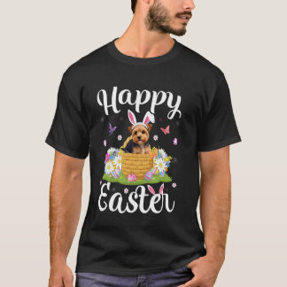 Yorkshire Terrier Dog Happy Easter Egg Hunt Bunny T-Shirt