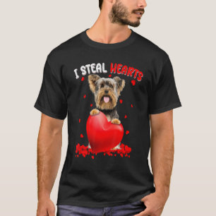 Yorkshire Terrier Dog I Steal Hearts Cute Valentin T-Shirt