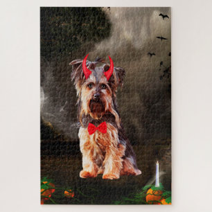 Yorkshire Terrier Dog in Halloween Costume Jigsaw Puzzle