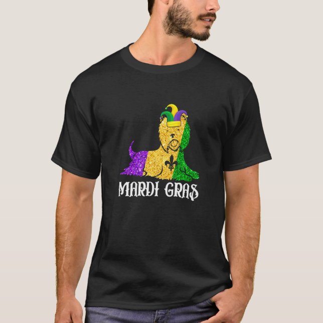 Yorkshire Terrier Dog Lover Mardi Gras Party Jeste T-Shirt (Front)