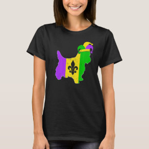Yorkshire Terrier Dog Mardi Gras Carnival Funny Pu T-Shirt