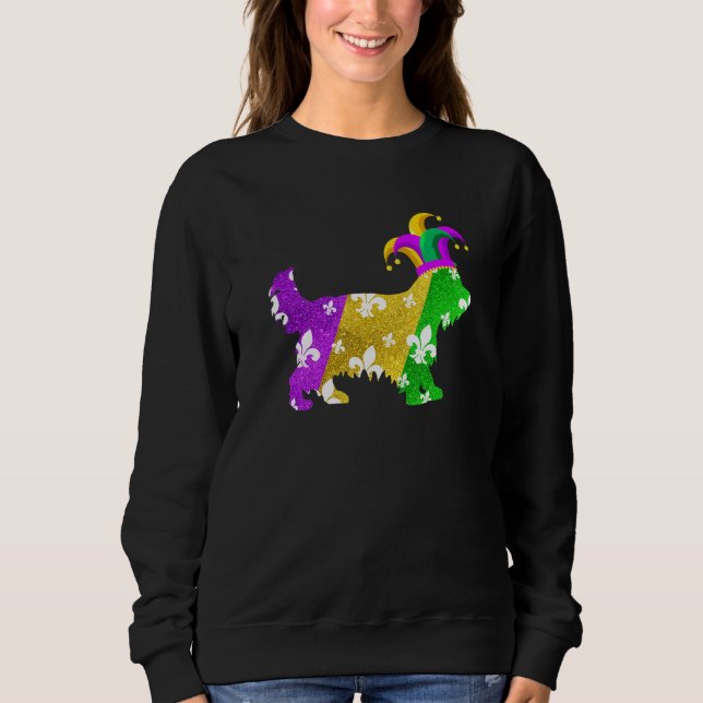 Yorkshire Terrier Dog Mardi Gras Carnivals Funny P Sweatshirt (Front)