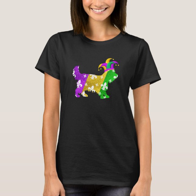 Yorkshire Terrier Dog Mardi Gras Carnivals Funny P T-Shirt (Front)